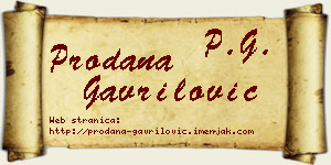 Prodana Gavrilović vizit kartica